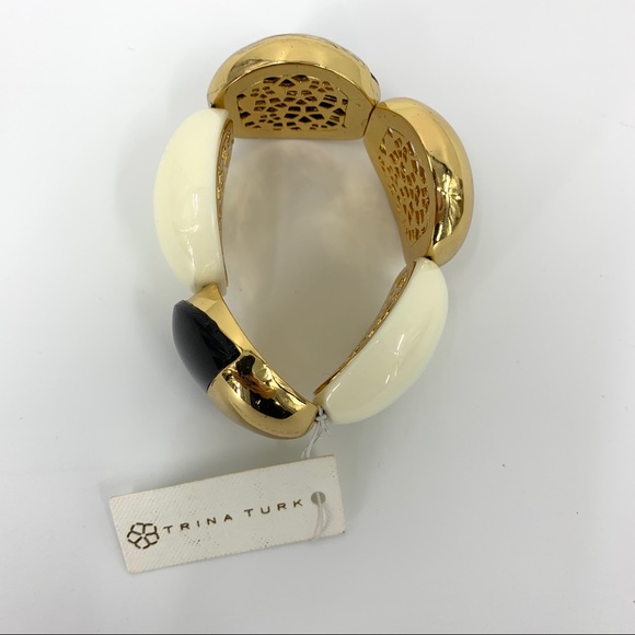 Trina Turk Stretch gold black cream bracelet - Picture 10 of 10